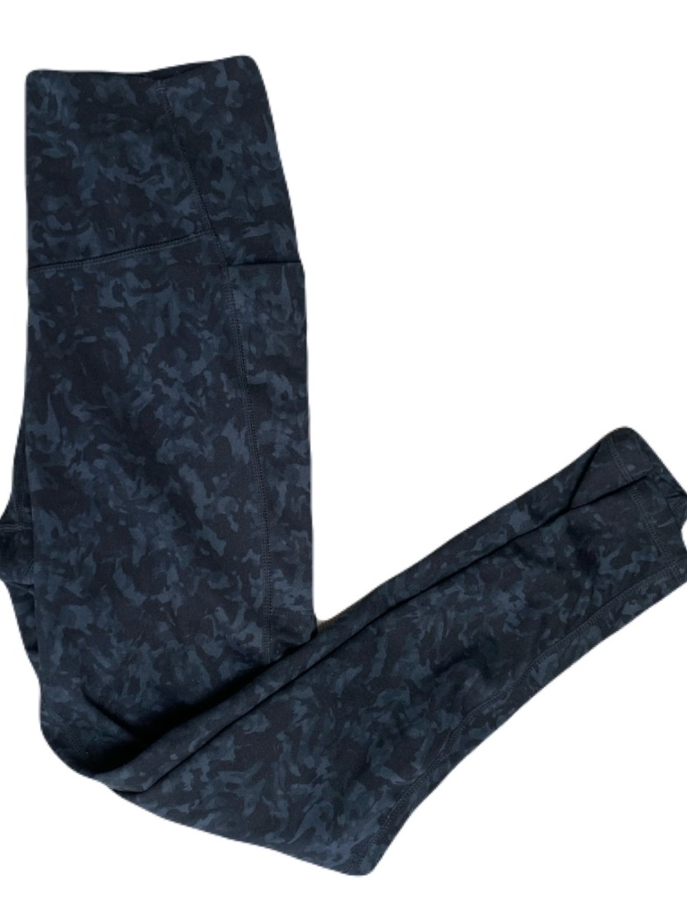 Danskin Black & Blue Camouflage Pocket Leggings Women’s Small
